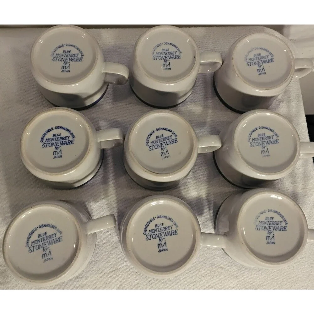 MSI Blue Monterrey Coffee Cup  Blue Ring Japan Set of 9